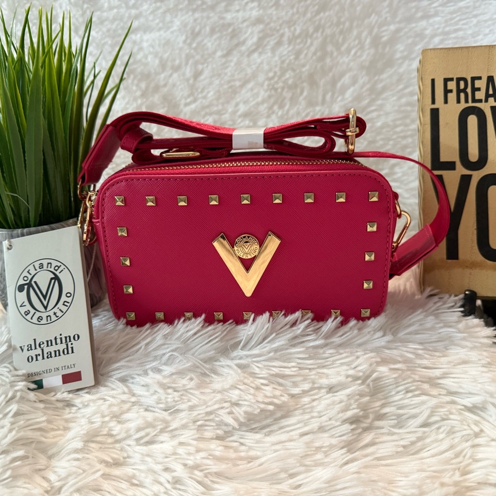 NWT Valentino Orlandi Hot Pink Camera Crossbody Handbag